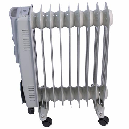 Actiasgear - Oil Filled Portable Radiator | 2000W Electric Heater, 9 Fins, 3 Heat Settings, Thermostat