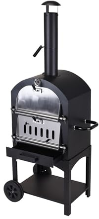 Pizzaofen für Holzkohlegrill mit Stein, 67 x 47,5 x 156 cm