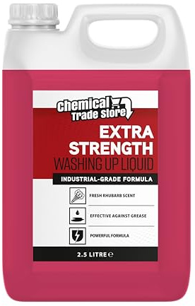 Chemical Trade Store - Rhubarb Washing Up Liquid - High Strength Washing Up Liquid for Commercial Kitchens & Home Use - Long-Lasting Foam Cuts Through Grease - 2.5L