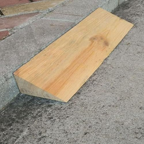 Rampe de seuil en Bois Massif de 6 cm de Hauteur, Rampe Portable et légère pour Fauteuil Roulant, pour Portes, allées et marches.