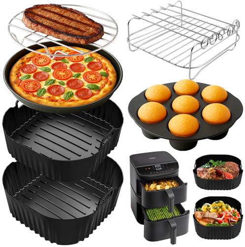 COSORI Hot Air Fryer Accessories, Airfryer Accessories for Cosori Turbo Tower Pro 10.8L (6.5L/4.3L) Double Stack Airfryer, BPA-Free Airfryer Silicone Mould Accessories for Cosori DC111, DC112 & DC113S