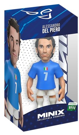 MINIX FIGURE DA COLLEZIONE Alessandro Del Piero - Modello ufficiale della nazionale italiana - 12 cm - Figurina dettagliata del giocatore Azzurri - Regalo di calcio per i tifosi e gli appassionati