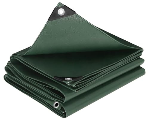 SOLEILUX Telo Impermeabile da Esterno - 300 g/m² Telone con Occhielli Rinforzati, Resistente ai Raggi UV e agli Strappi, per Barche, Legna, Piscine, Mobili da Giardino, Auto - Verde (5mt x 8mt)