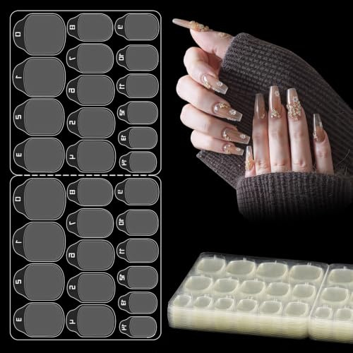 720Pcs (24 Feuilles) Faux Autocollants à Ongles Double Face, Gel Pad Ongles, Patch Ongles Autocollant d'Ongle Adhésif Transparent pour Press-on Nails et Nail Art DIY