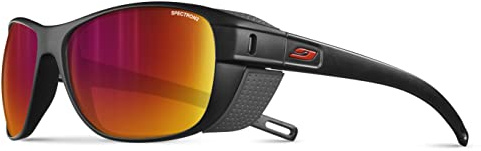 Julbo Camino Occhiali da sole, montatura nera, lenti fumé Spectron 3 con specchio rosso