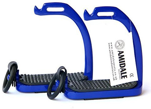 Amidale PEACOCK STIRRUPS HORSE EQUESTRIAN SAFETY IRON FILLIS S/S STIRRUPS NAVY BLUE BNWT (5.00 INCHES)