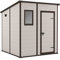 Keter Manor Pent - Cobertizo para Herramientas (6 x 6 x 6 cm, Dimensiones Exteriores: 183,5 x 85 x 200 cm, Resistente a la Intemperie, Techo Plano)