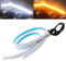 QasimLed 2-Pack 45cm Coche Flexible DRL LED Strip Luces de circulación Diurna con guía secuencial Luz de señal de Giro para la luz Delantera Blanca y Amarilla a Prueba de Agua