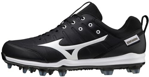 Mizuno Unisex-Erwachsene 320653.9000.21.1400 Ambition 2 Herren Baseballklampe aus TPU, niedrig, geformt, Größe 42, Schwarz/Weiß