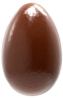 CW1910 – Chocolate World – Polycarbonate Chocolate Mould - 86.5mm Faceted Easter Egg - Belgium Chocolatier