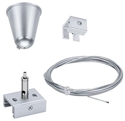 Paulmann 95583 ProRail3 Accessories Rope Suspension 3 m Silver 3-Phase Rail System Metal Lighting for Commercial Areas