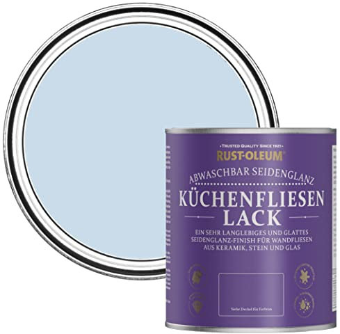 Rust-Oleum Blue water resistant Kitchen Tile Paint in Satin Finish - Blue Sky 750ml