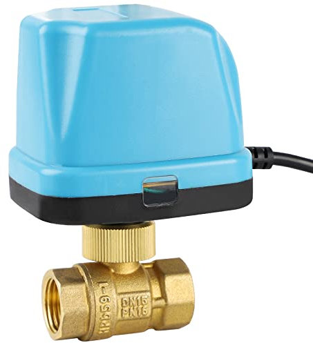 SWAWIS DN15 1/2 Inch 230 V Motorized Ball Valve Motorized Brass Ball Valve Blue