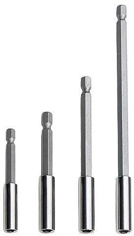 4pcs Electric Drill Screwdriver Extension, Quick Release Magnetic Drill Bit Holder with 1/4 Hex Shank for Drill and Handheld Driver (60/75/100/150mm)