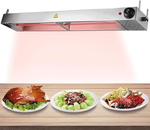 Lampada per Scaldavivande Commerciale, Lampada di Calore Alimentare, Lampada Riscaldante per Piatti, Riscaldante per Alimenti per Ristorante ​a Buffet, Temperatura Controllabile(Size:120cm)