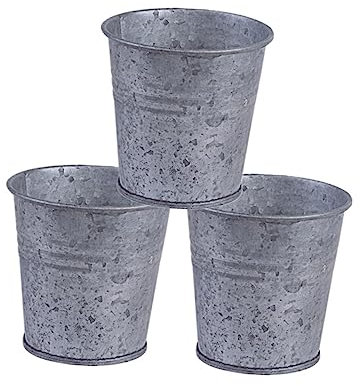 Zerodeko Dekorative Blumenkübel Stilvolle Kreative Blumenhalter in Silber aus Eisen 3 Stück Robuste Vintage Blumentöpfe für Balkon und Zuhause