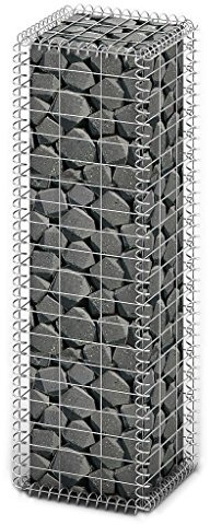 Iiaky Gabion Basket with Lids Galvanised Wire 100 x 30 x 30 cm,Gabion Wall Mesh Wire Stone Basket Galvanised Iron Stone Basket Outdoor Spiral Planter Retaining Wall