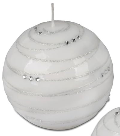 Bollweg/Formano Kerze Kugelkerze Spirale weiss/silber 6cm 123g (Grundpreis 1kg: 88,54 EUR)