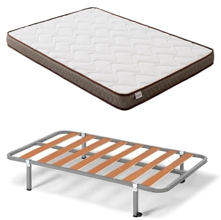 HOGAR24 ES - Cama Completa con Somier Básico de Láminas y Colchón Dream Flex Transpirable - Medida: 105x190 cm