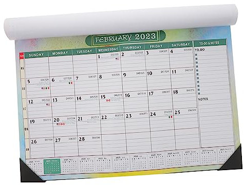 FUNOMOCYA Wandkalender Englischer Haushaltskalender Mit Monatsübersicht Leicht Aufzuhängen Für Familien Und Büro Aus Hochwertigem Für Langfristige Nutzung Als Zu Weihnachten Und Neujahr