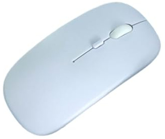 Genérico Ratón Inalámbrico Bluetooth Recargable: Silencioso, Ergonómico, para iPad, Computadora, Computadora portátil, Tableta, Teléfono, Oficina y Juegos (Blanco)