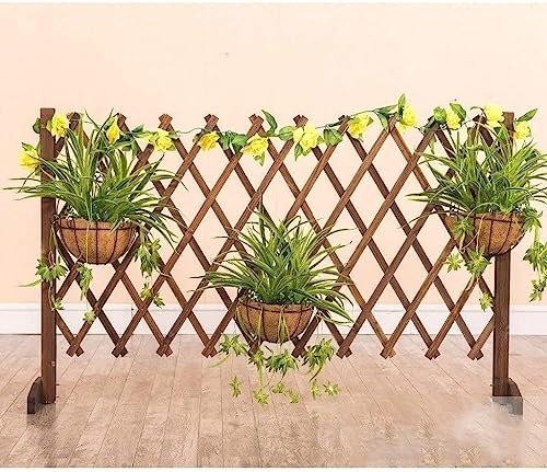Panel de valla decorativa de madera para jardín con barandilla telescópica, decoración de rejilla al aire libre para enrejado de jardín y valla de mascotas, diseño escalable para mayor versatilidad