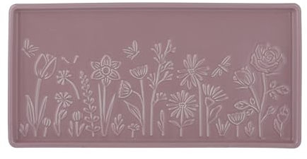 Mason Cash In the Meadow Rectangular Platter 30cm Stoneware Serving Plate, Embossed Floral Design – Ideal for Cakes, Meats, Bread, and Party Nibbles – Microwave & Dishwasher Safe
