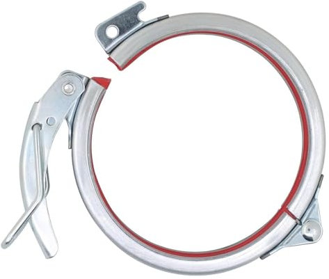 RSRSR Stainless Steel Pipe ClampsHose Clips ， Barrel Clamp Ring SS/Galvanized 80-400mm Dia Adjustable Pipe Clamp Hose Clamp Quick Release Round Duct Clamp Quick(Stainless Steel,200mm)