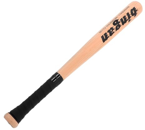 KICHOUSE Solid Wood Baseball Bat for Adults and Boys and Girls Portable Training Stick for Outdoor Sports Retro Style Wooden Bat