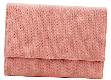 Beaupretty Bolsa Para Joyas Organizador Portátil Bolsa De Viaje Enrollable Color Rosa Material Suave Para Viajar y Organizar Joyas