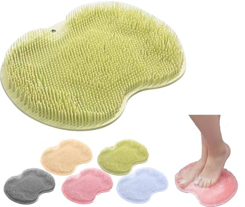 Tapis de sol en silicone pour nettoyer les pieds - Mains libres - En silicone antidérapant - Pour la douche - Pour se détendre, nettoyer, exfolier, masser - Vert
