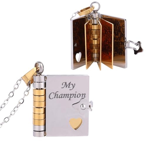 Mikovivi Book Pendant Necklace, Personalized Engravable Openable Cute Book Lover Themed Jewellery Chain Necklace for Sister Daughter Son My Love Couple Birthday and Graduation Gift