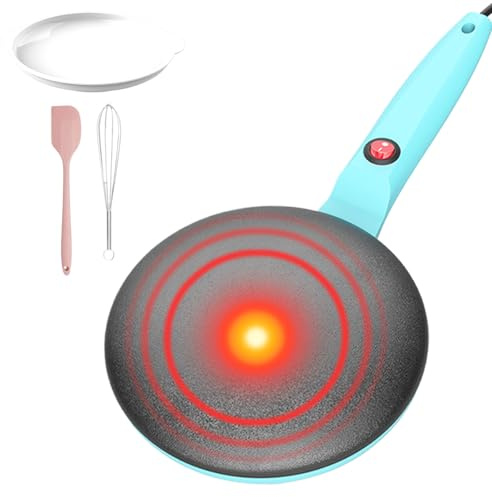 brooksnaji Crepe Maker - Cuocitore di pancake manuale, macchina per crepe elettrica | Crepiera sottile da 7,8 pollici con controllo automatico della temperatura, elettrodomestico