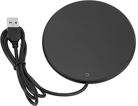 Chauffe-bougie USB, Plaque Chauffante en Verre trempé, Fonction Automatique, pour la Maison, le Bureau et les Voyages (BLACK)