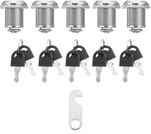 Alipis Lot de 5 Serrures à Came pour Boîte aux Lettres Tiroirs et Armoires Système de Verrouillage Indépendant Matériau Solide Usage Professionnel et Domestique Sécurité et