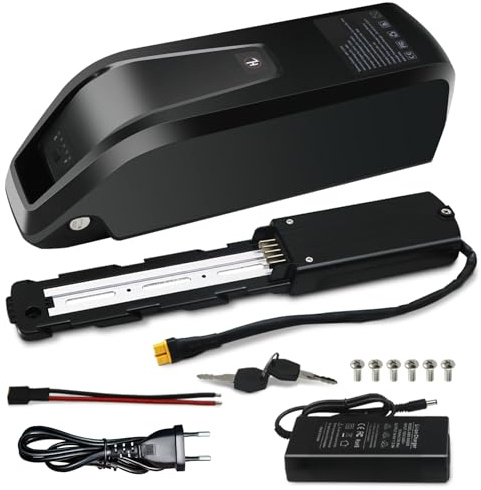 UBETTER 36V 10Ah Ebike batería de Bicicleta eléctrica con 30A BMS, Cargador rápido de 2A, Salida USB, Cierre Seguro, luz indicadora Led, Placa Base de 5 Pines, para Motor de 0-1000W