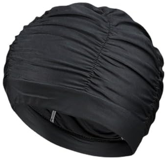 TEOZBLU Gorro de Natación Unisex de Nylon (1 Pieza) - Cómodo y Elástico para Hombre y Mujer, Negro