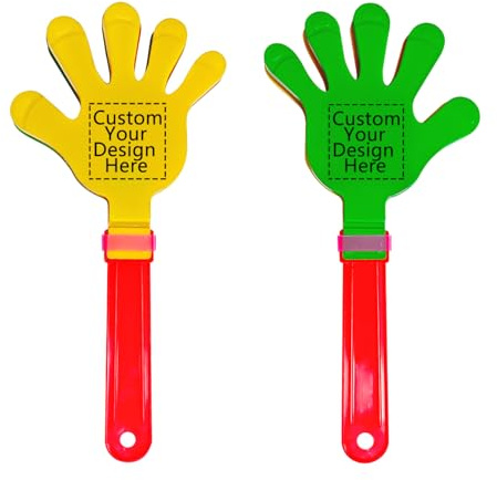 RoPox Personalisierte Klapperhand, Personalisierbar mit Fotos/Text/Namen/Logos, 28CM Krachmacher Handklatscher Kunststoff, Partyspaß Handklatscher, für Sportveranstaltungen, Konzert Party Zubehör