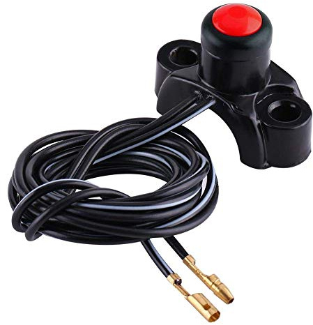 Motorrad Schalter, 22mm ATV Lenkerschalter, Starter Integrierter Ein/AUS Schalter Universal für Dirt Bike, ATV (Rot)