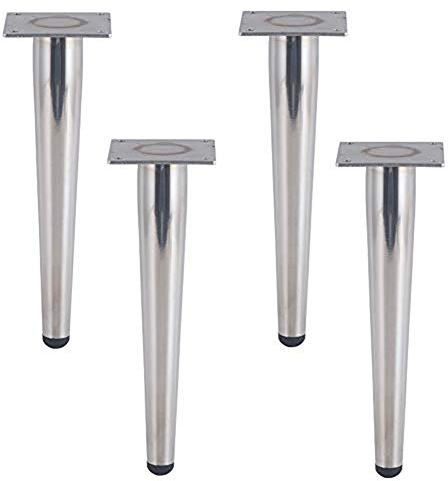 Furniture Legs/Chrome Stainless Steel Furniture Parts Sofa Legs-Straight/Oblique Tapered for Cabinet Chair Couch Table Bed Feet 15-30CM (Gold,Silver,Black)
