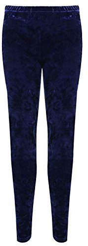 FAIRY TRENDZ LTD Dam krossad velour sammet leggings damer full längd elastisk stretch byxor byxor byxor, Kungsblå, 50/52 SE