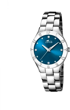 LOTUS Reloj Mujer Analógico de Acero Inoxidable 316l Plateado | Movimiento de Cuarzo, Cristal Mineral de Alta Resistencia, Resistente al Agua 5 ATM, Special Prices 18568/C