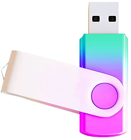 Lot de 1 clé USB 2.0 Violet/cyan 8 Go - Couleur dégradée - Design pivotant - Pour stockage de données