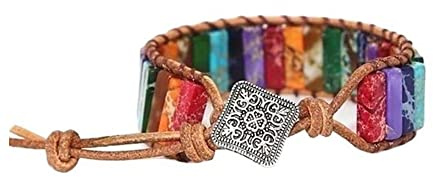 FFWTPY Bracciali da donna Bracciale Con Pietre Naturali Braccialetto in Pietra Naturale Regolabile Braccialetti Tessitura di Corda a Mano per Uomo