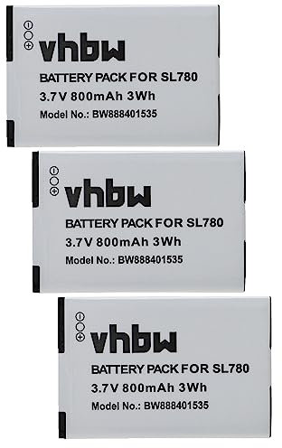 vhbw 3X Akku kompatibel mit Siemens Gigaset SL350, SL350H, SL450, SL400A, SL400, SL400H schnurlos Festnetz Telefon (800 mAh, 3,7 V, Li-Ion)