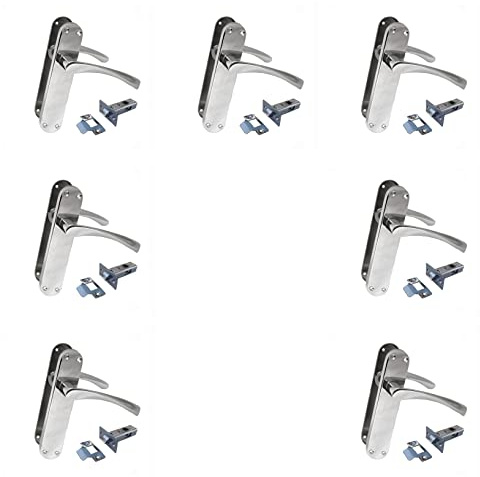 Haven Heritage Arched Bathroom Door Handle Set, Polished Chrome