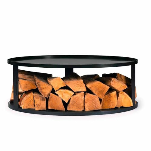 Barbecue Base per braciere rotondo con deposito di legna 102 cm