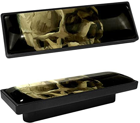 WOSHJIUK 4 Pack Cabinet Handles Dresser and Drawer Pulls,Skull Smoking,Kitchen Cabinet Hardware Door Handle