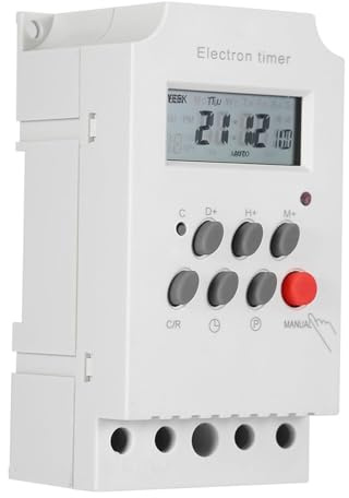 LiebeWH Digitale Zeitschaltuhr 30A DC12V Notstrom Industrie-Chip | Präzise Dauersteuerung, speichert bei Stromausfall, 16 Ein-/Aus-Zeiten, tage-/wochenweise, Laternen & Werbung