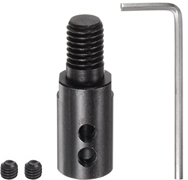sourcing map Winkelschleifer Motor Wellenkuppler M10 8mm Hülse | Säge Klinge Verbinden Sägeblatt Adapter Dorn Dorn Anschluss Stab, Mit L Form Schlüssel, M10, 8mm